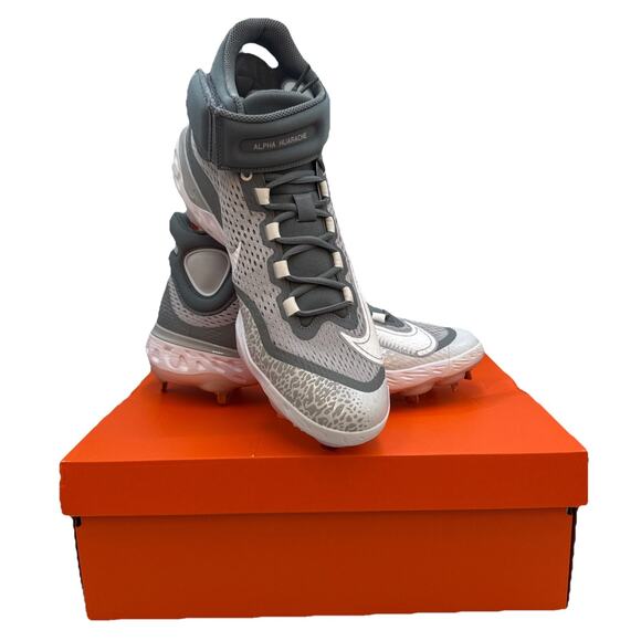 Nike Alpha Huarache Men's Elite 4 Mid Baseball Cleats Sz 13 Gray DJ6520-012 - Picture 2 of 10